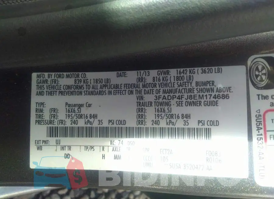 3FADP4FJ8EM174686 Photo# 9