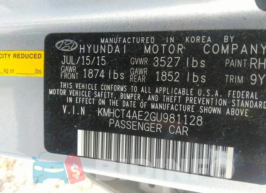 KMHCT4AE2GU981128 Photo# 9