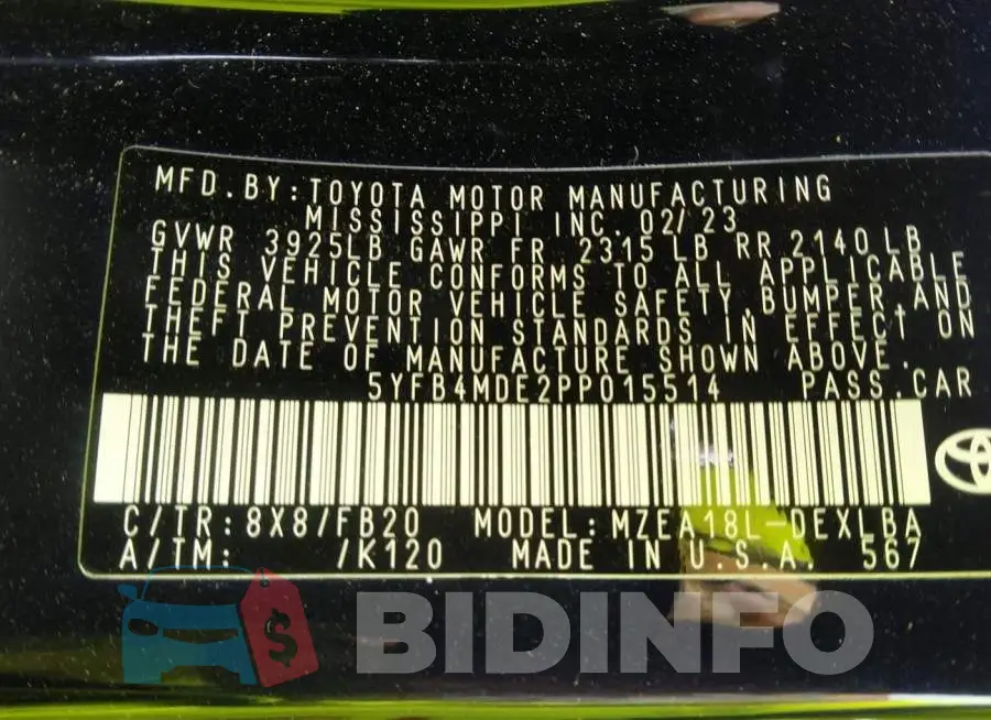 5YFB4MDE2PP015514 Photo# 9