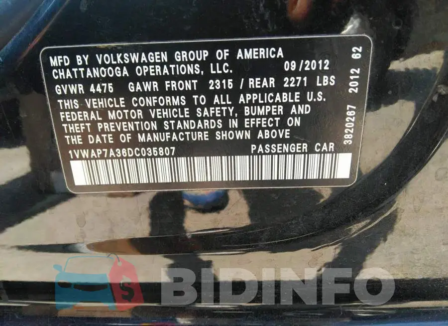 1VWAP7A36DC035807 Photo# 9