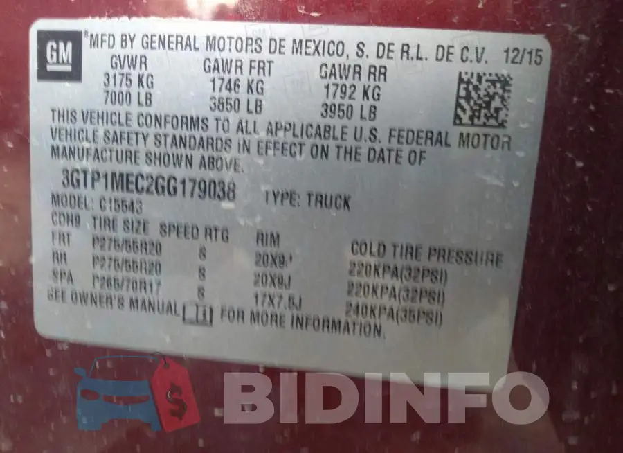 3GTP1MEC2GG179038 Photo# 9