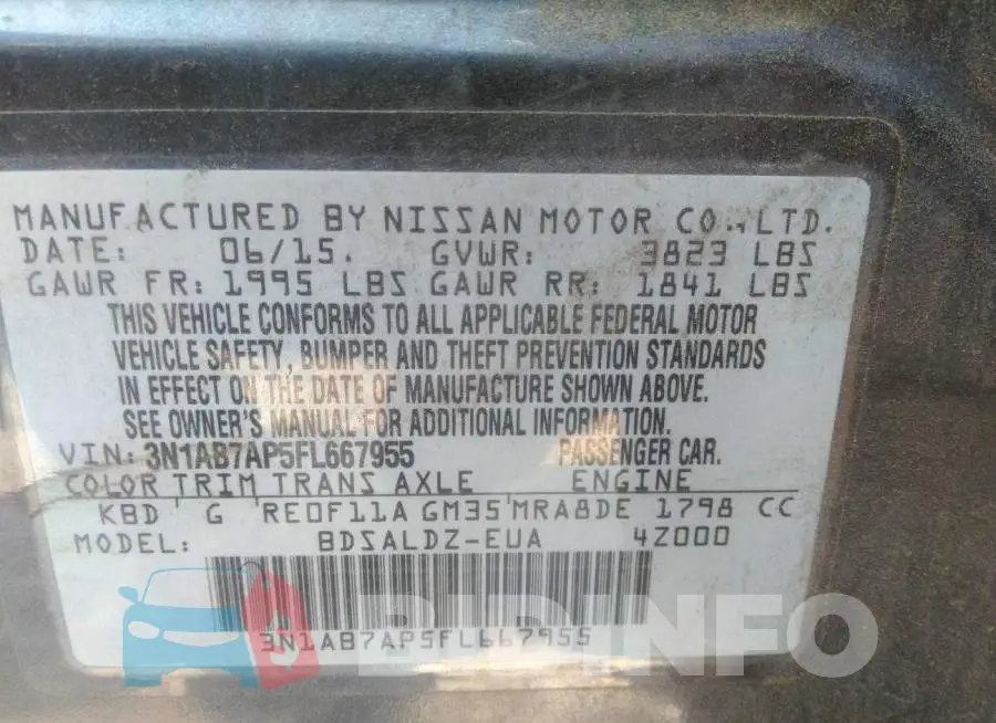 3N1AB7AP5FL667955 Photo# 9
