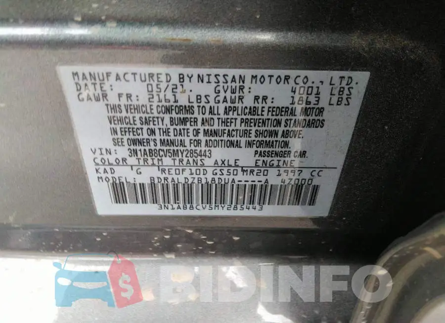 3N1AB8CV5MY285443 Photo# 9