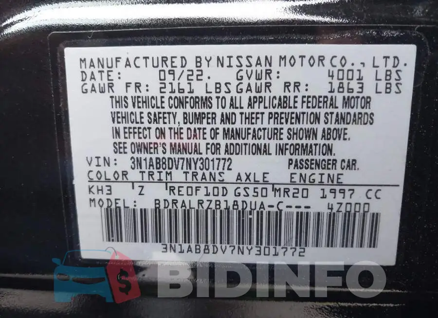 3N1AB8DV7NY301772 Photo# 9
