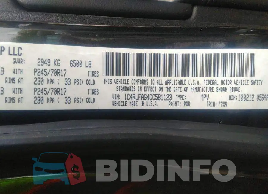 1C4RJFAG4DC581123 Photo# 9