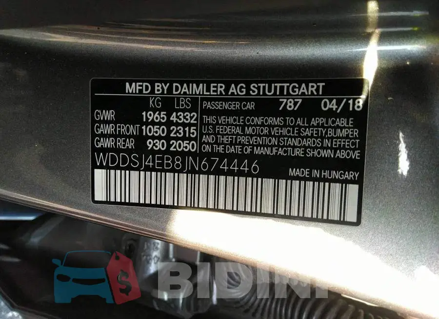 WDDSJ4EB8JN674446 Photo# 9