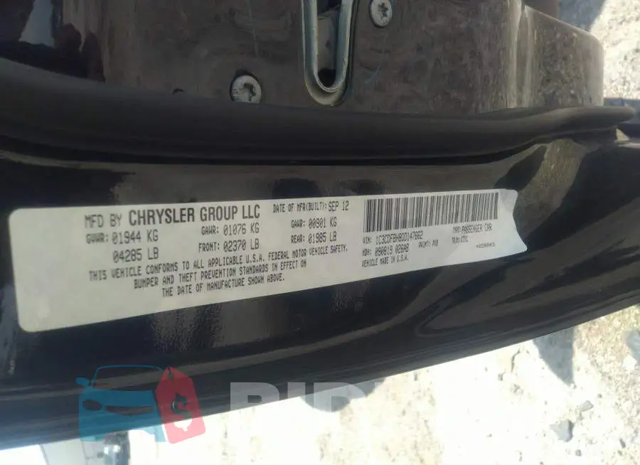 1C3CDFBH8DD147662 Photo# 9
