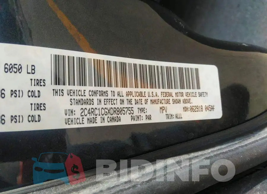 2C4RC1CGXDR805755 Photo# 9