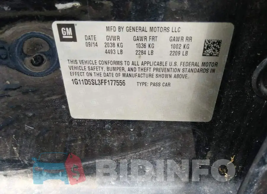 1G11D5SL3FF177556 Photo# 9