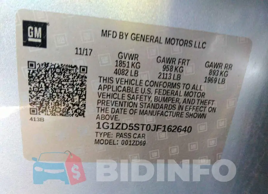 1G1ZD5ST0JF162640 Photo# 9