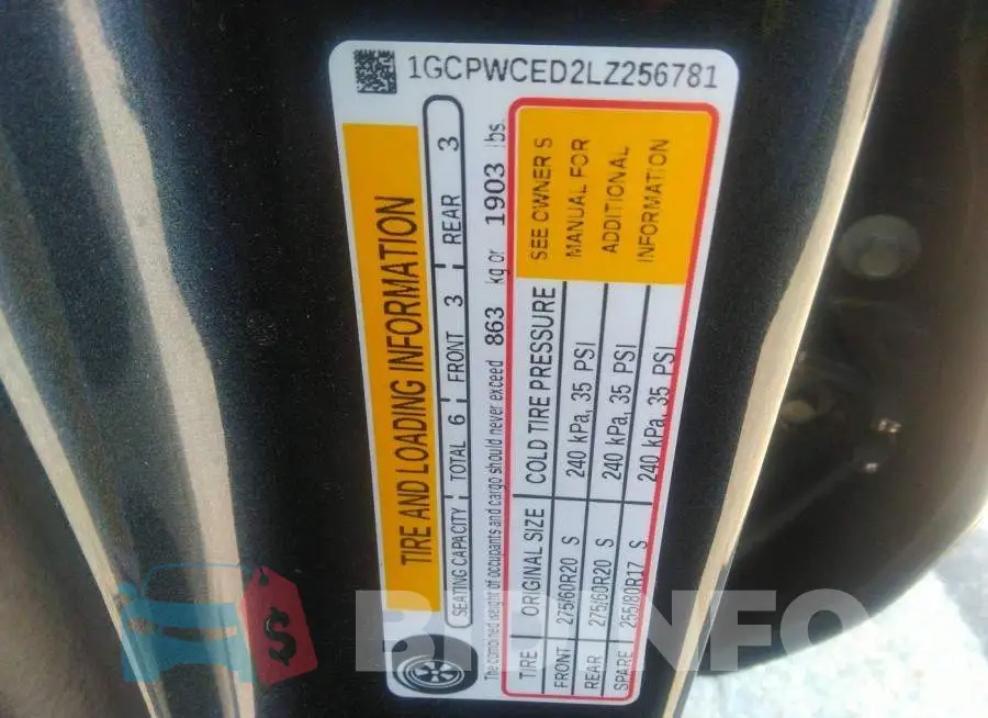 1GCPWCED2LZ256781 Photo# 9