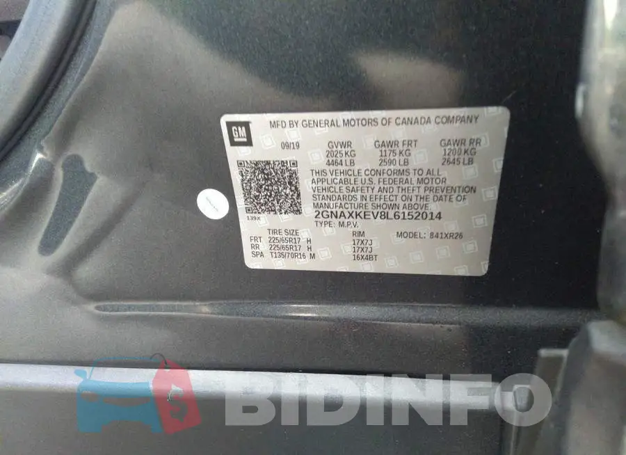 2GNAXKEV8L6152014 Photo# 9