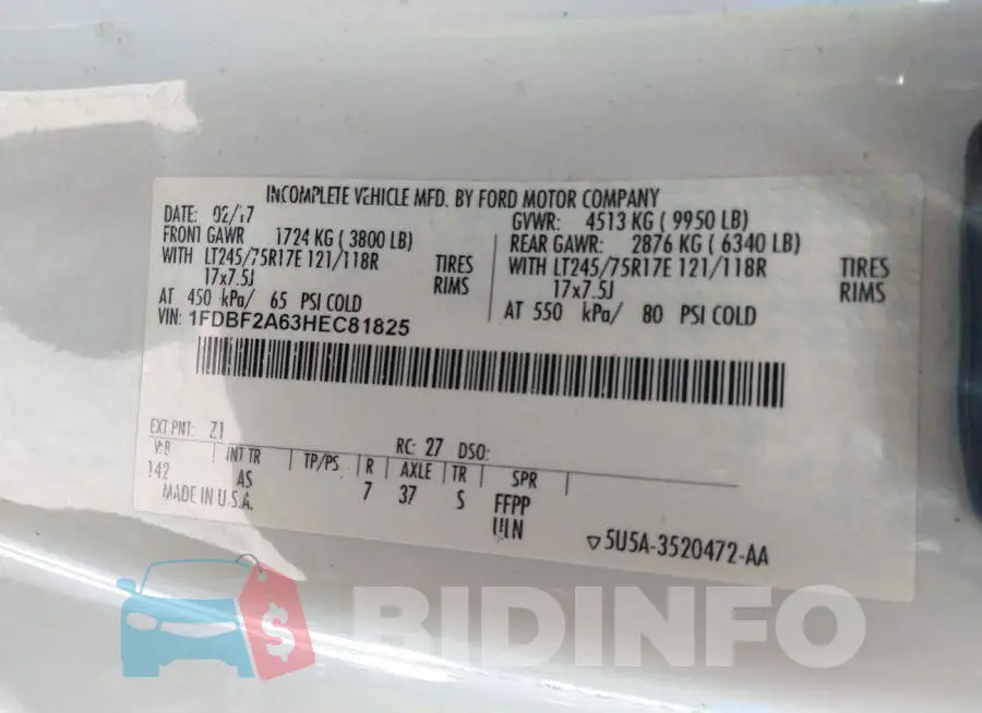 1FDBF2A63HEC81825 Photo# 9
