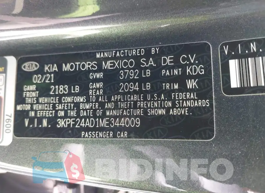 3KPF24AD1ME344009 Photo# 9