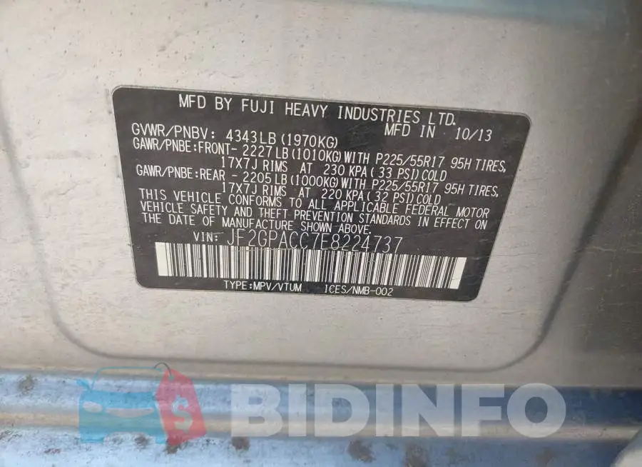 JF2GPACC7E8224737 Photo# 9
