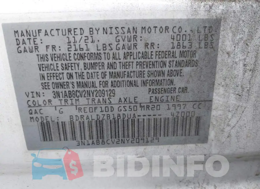 3N1AB8CV2NY209129 Photo# 9