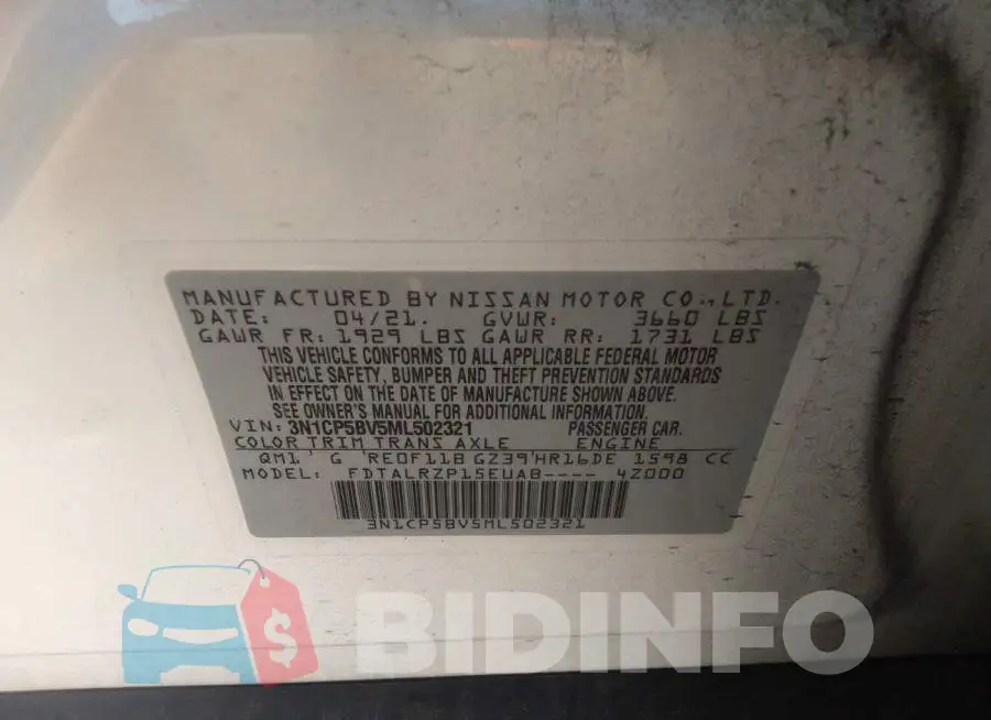 3N1CP5BV5ML502321 Photo# 9