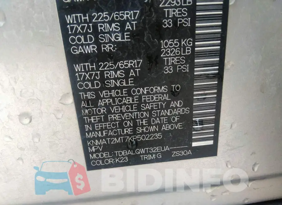 KNMAT2MT7KP502235 Photo# 9