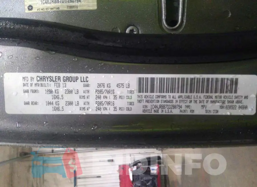 1C4NJRBB7DD280794 Photo# 9