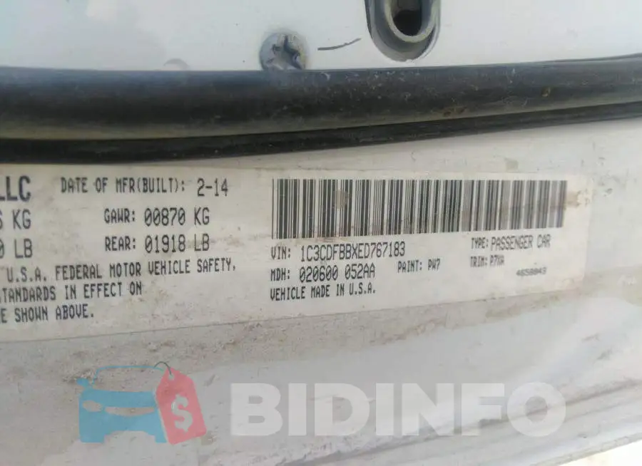 1C3CDFBBXED767183 Photo# 9