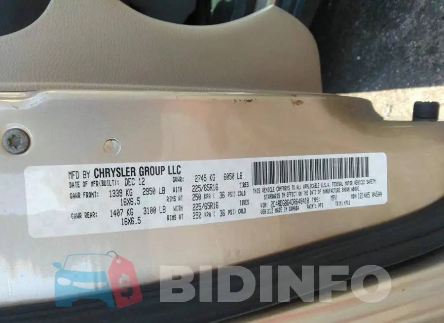 2C4RDGBG4DR648418 Photo# 9