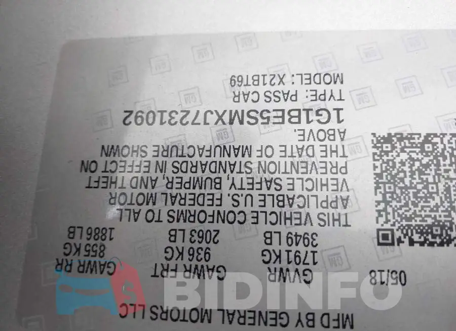 1G1BE5SMXJ7231092 Photo# 9