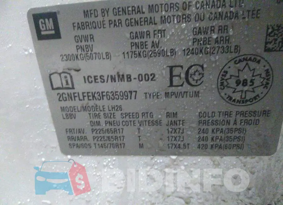2GNFLFEK3F6359977 Photo# 9