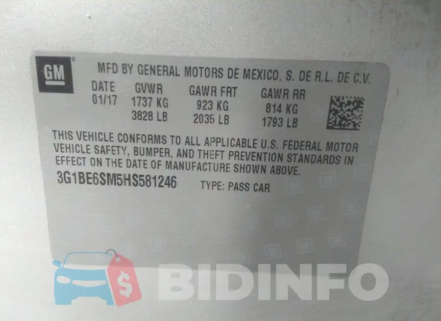 3G1BE6SM5HS581246 Photo# 9