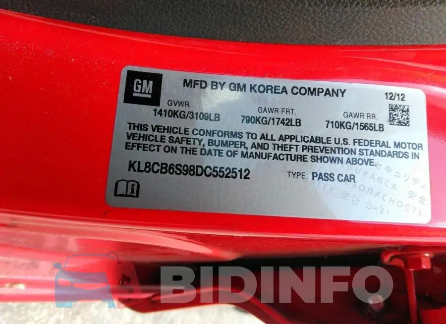 KL8CB6S98DC552512 Photo# 9