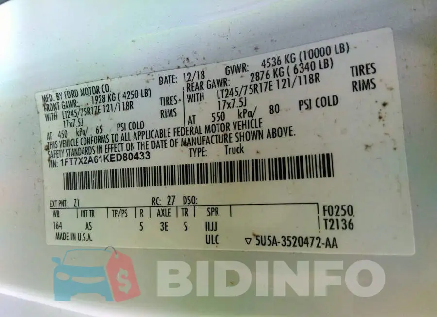 1FT7X2A61KED80433 Photo# 9