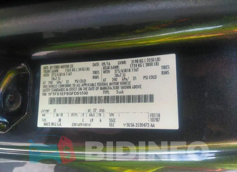 1FTFX1EF8GFD51500 Photo# 9