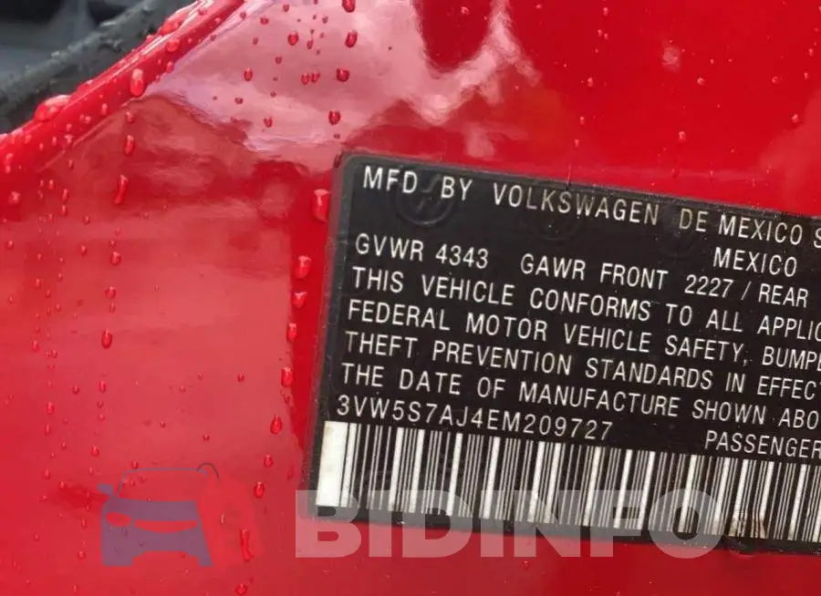 3VW5S7AJ4EM209727 Photo# 9
