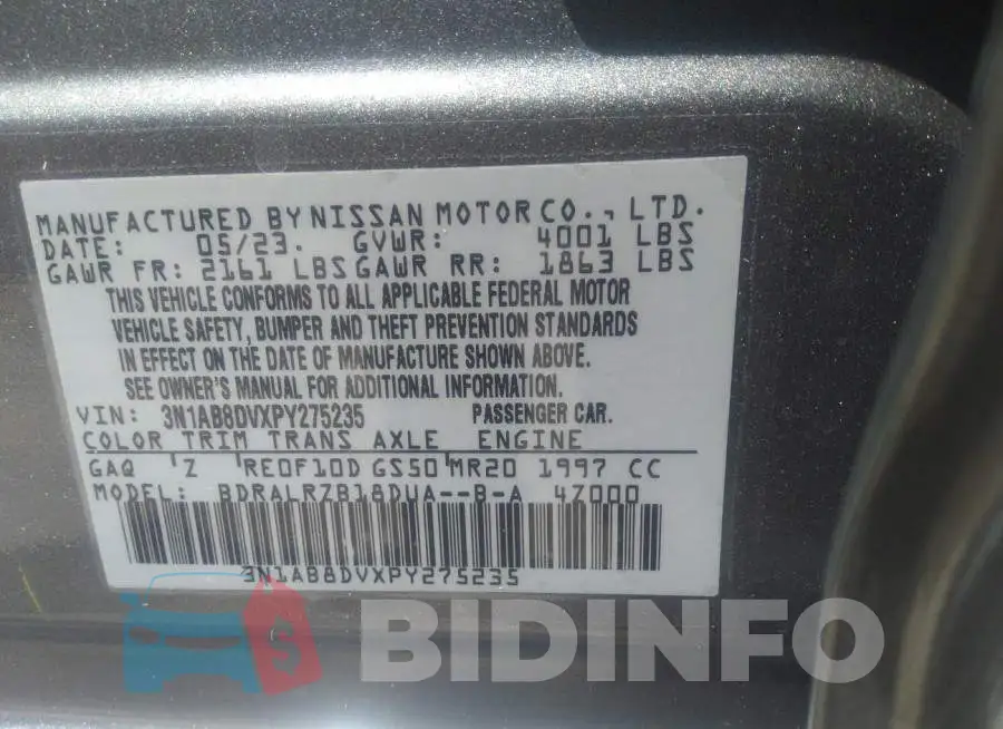 3N1AB8DVXPY275235 Photo# 9