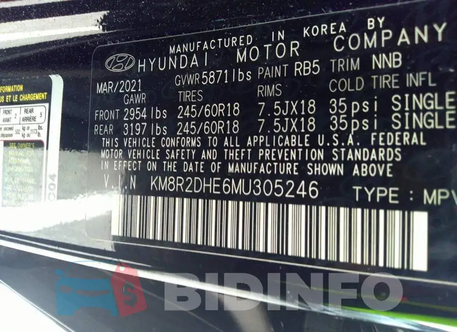 KM8R2DHE6MU305246 Photo# 9