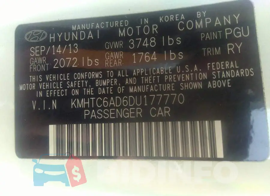 KMHTC6AD6DU177770 Photo# 9