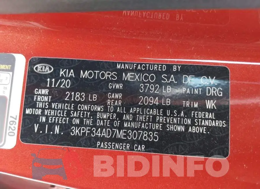 3KPF34AD7ME307835 Photo# 9