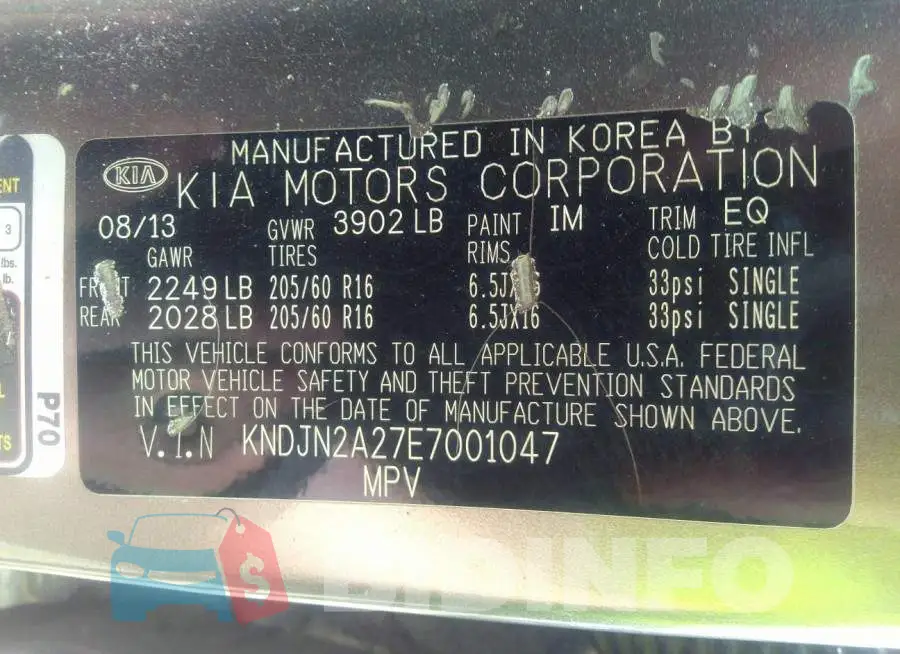 KNDJN2A27E7001047 Photo# 9