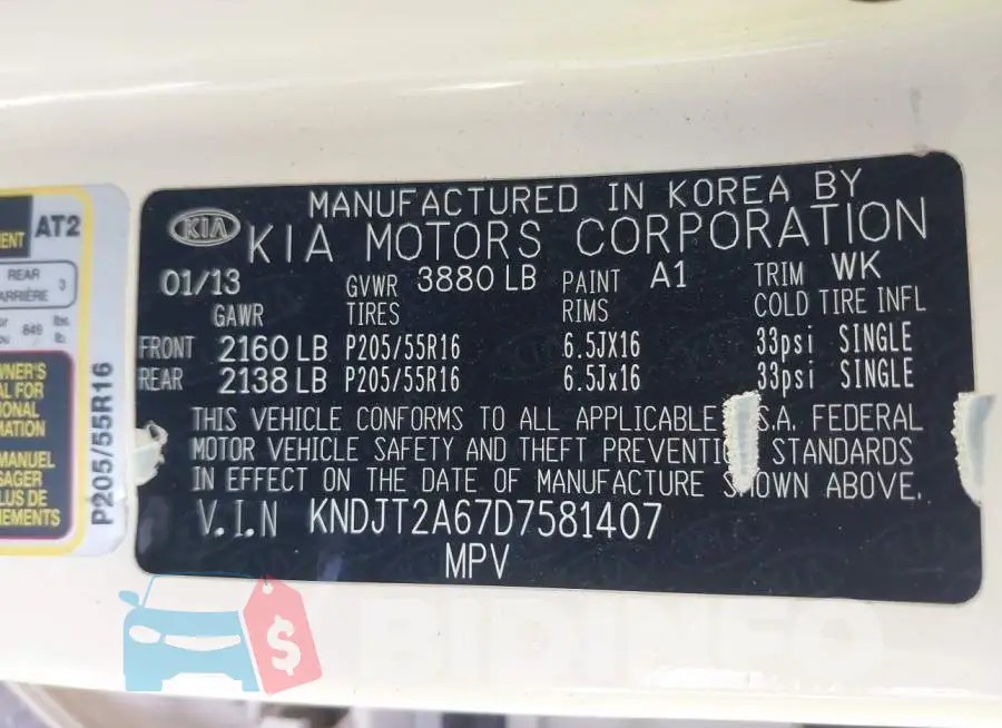 KNDJT2A67D7581407 Photo# 9