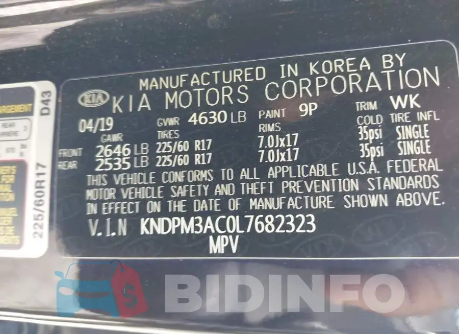 KNDPM3AC0L7682323 Photo# 9