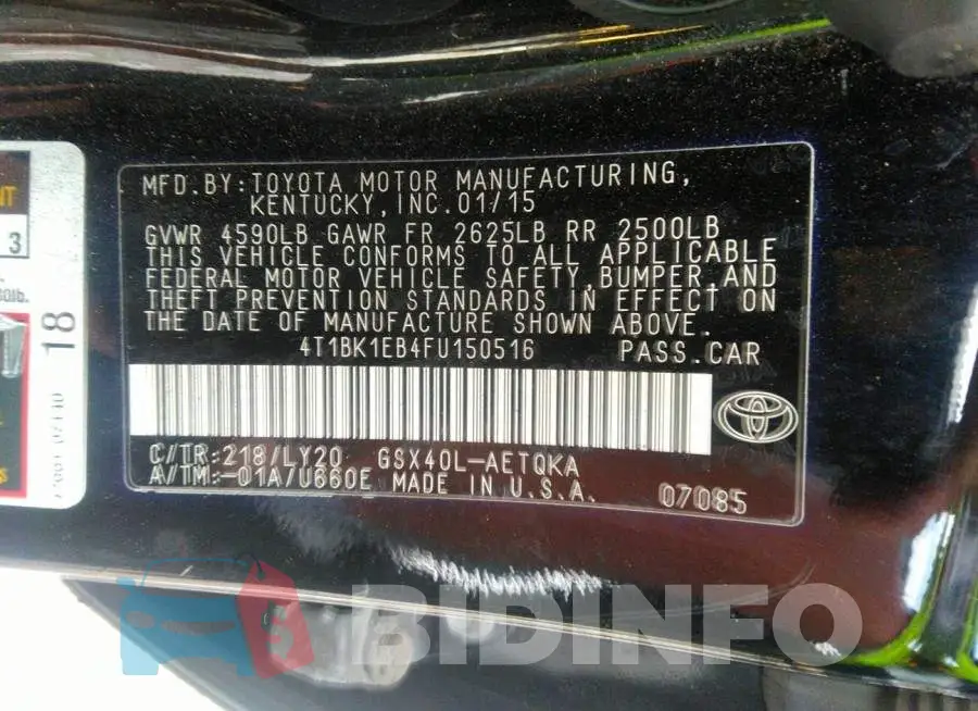 4T1BK1EB4FU150516 Photo# 9