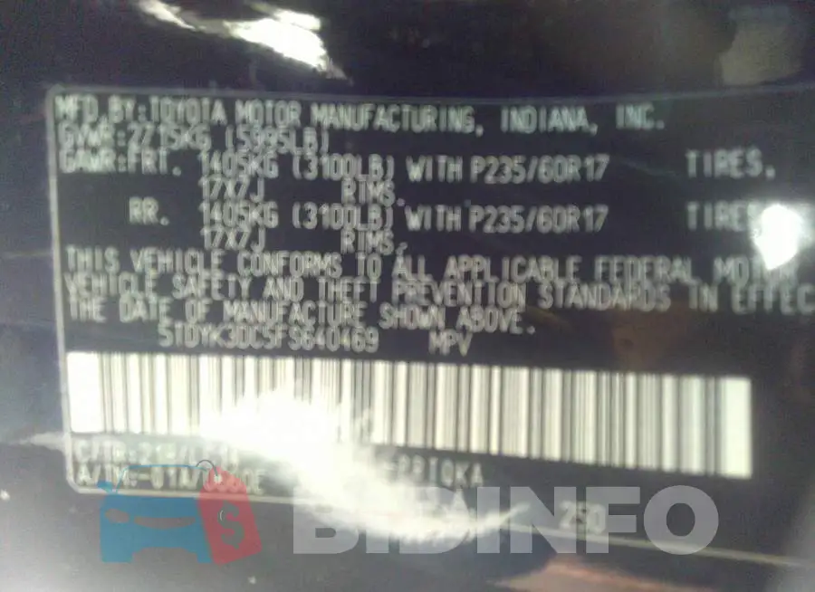 5TDYK3DC5FS640469 Photo# 9