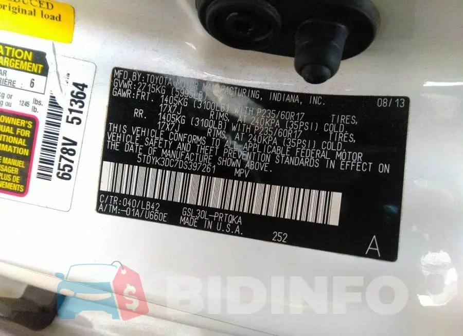 5TDYK3DC7DS397261 Photo# 9