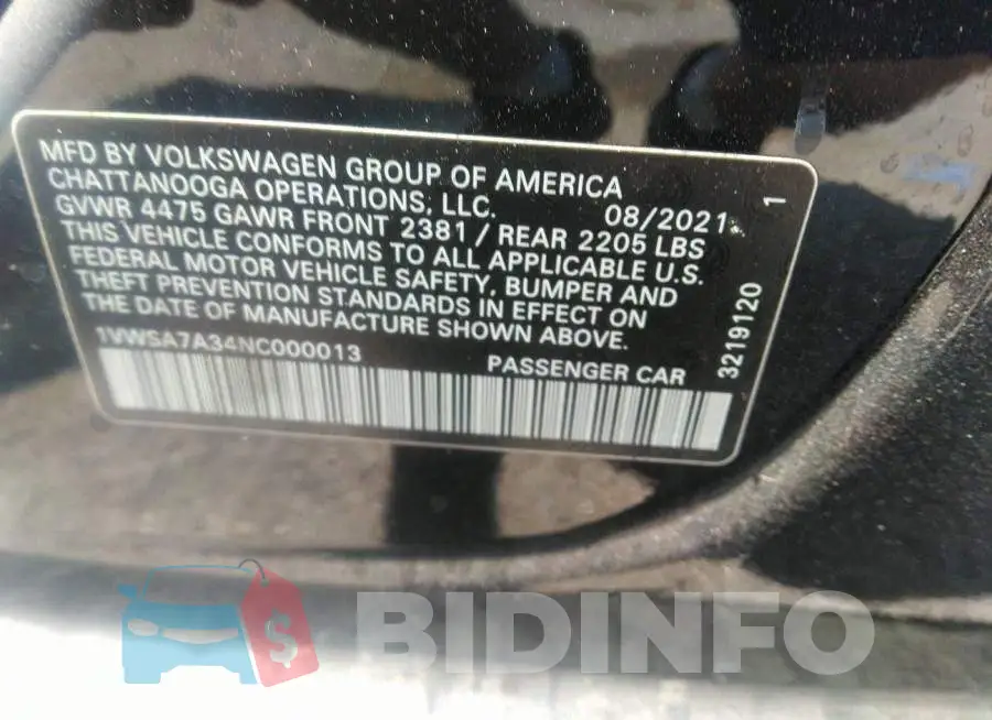 1VWSA7A34NC000013 Photo# 9