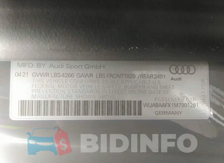 WUABAAFX1M7901281 Photo# 9
