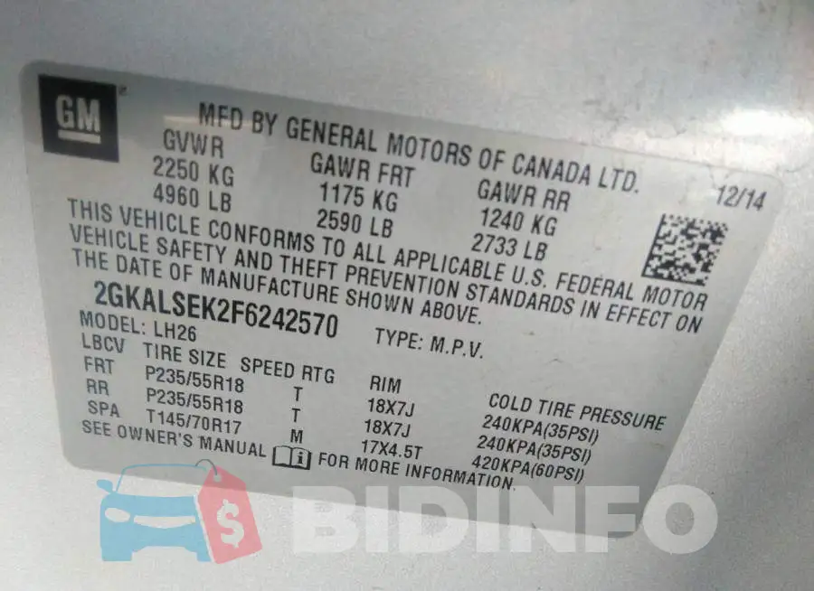 2GKALSEK2F6242570 Photo# 9