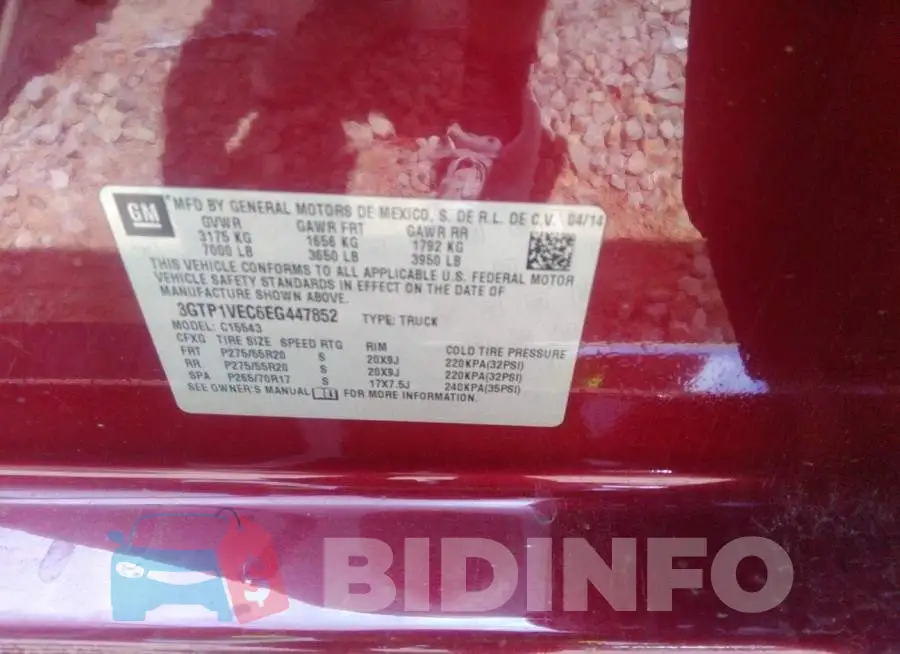 3GTP1VEC6EG447852 Photo# 9