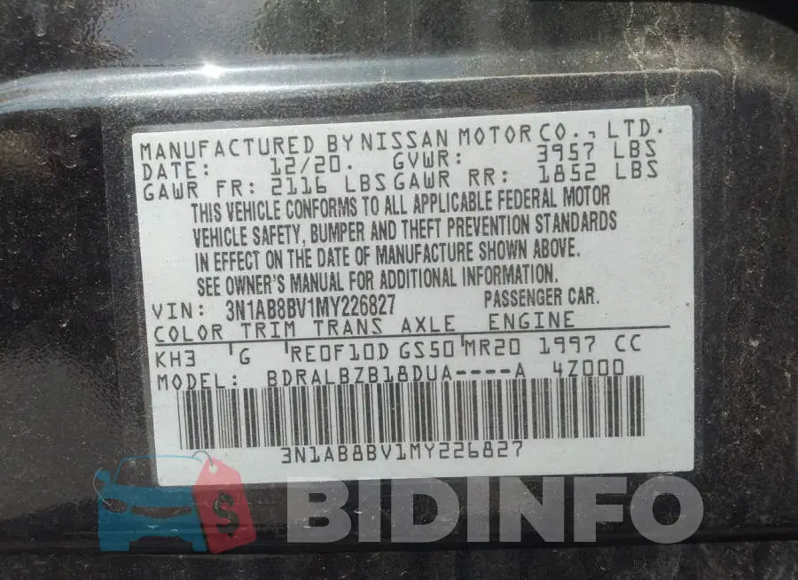 3N1AB8BV1MY226827 Photo# 9