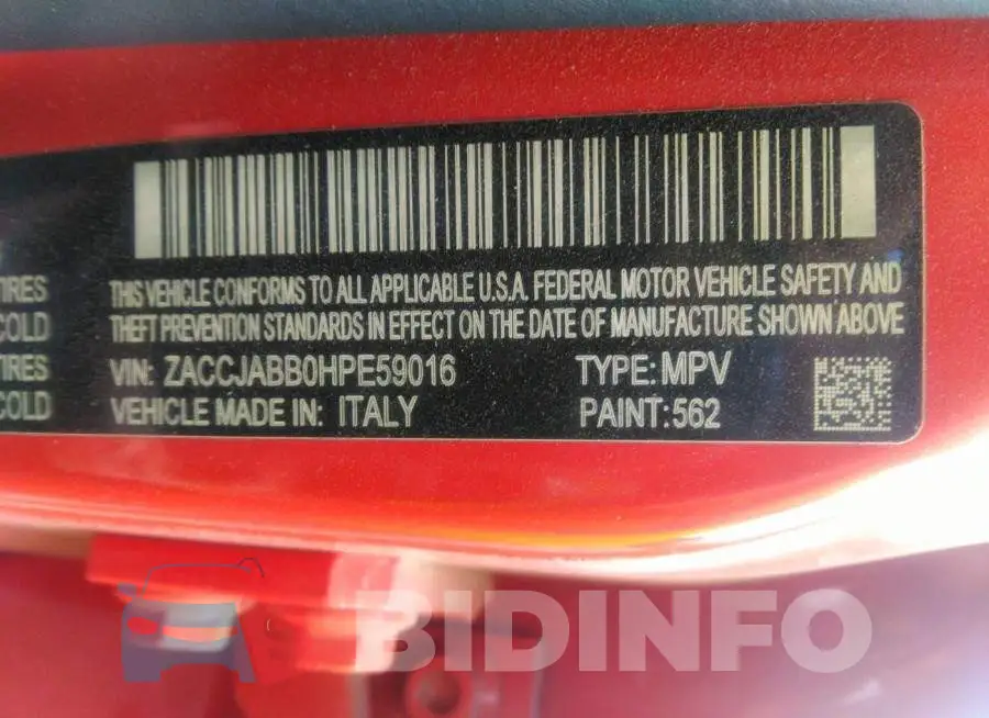 ZACCJABB0HPE59016 Photo# 9
