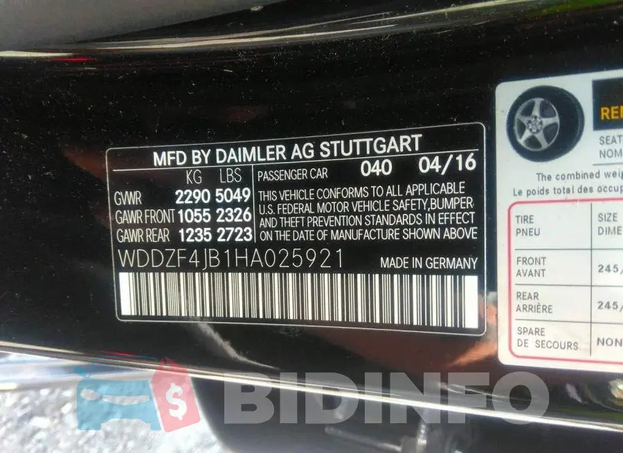 WDDZF4JB1HA025921 Photo# 9