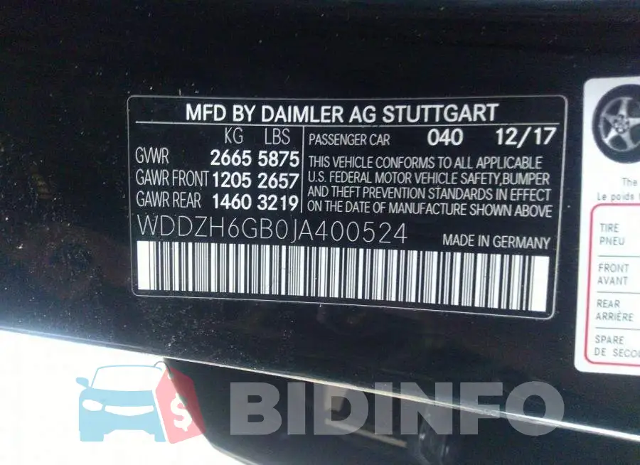 WDDZH6GB0JA400524 Photo# 9